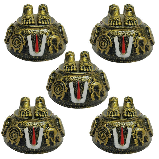 ARNAVIRA Gold Antique Finish Lord Balaji Charan Paduka (Gold Set of 5)