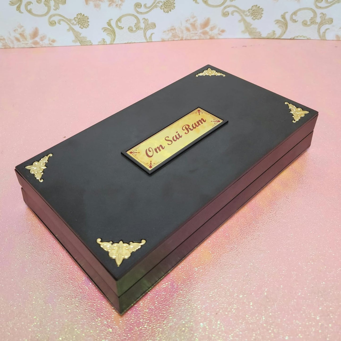 Shirdi Sai Baba Photo Frame with Charan Paduka Pocket Temple