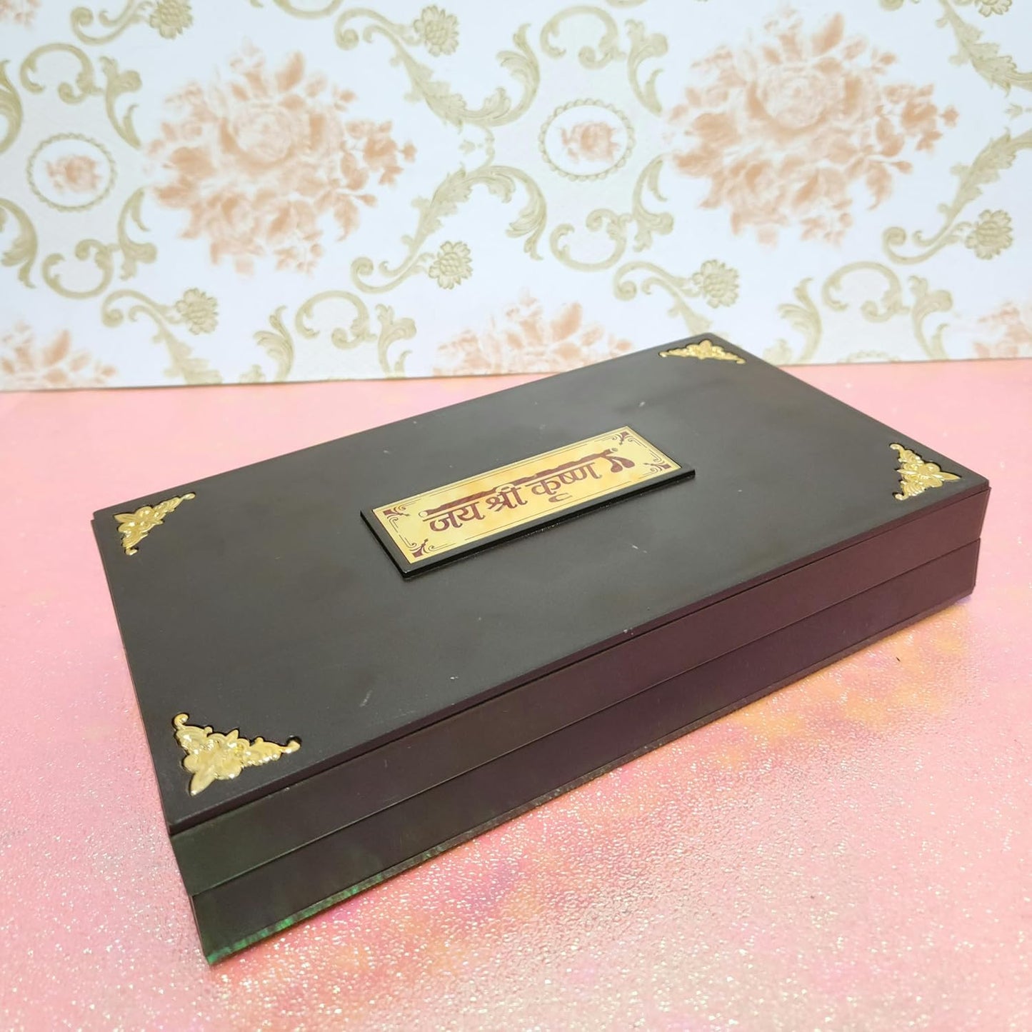 Lord Krishna / Radha Krishna Photo Frame with Charan Paduka