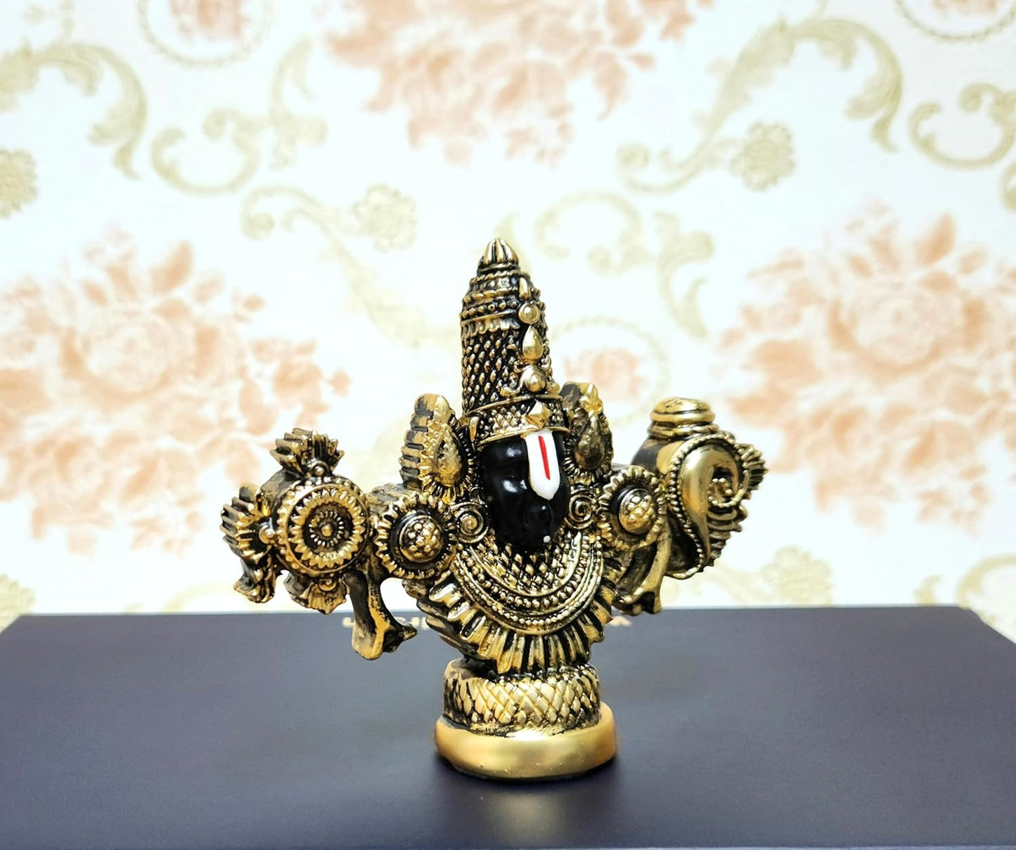 ARNAVIRA Gold Plated Venkateswara Face Murti for Pooja Room