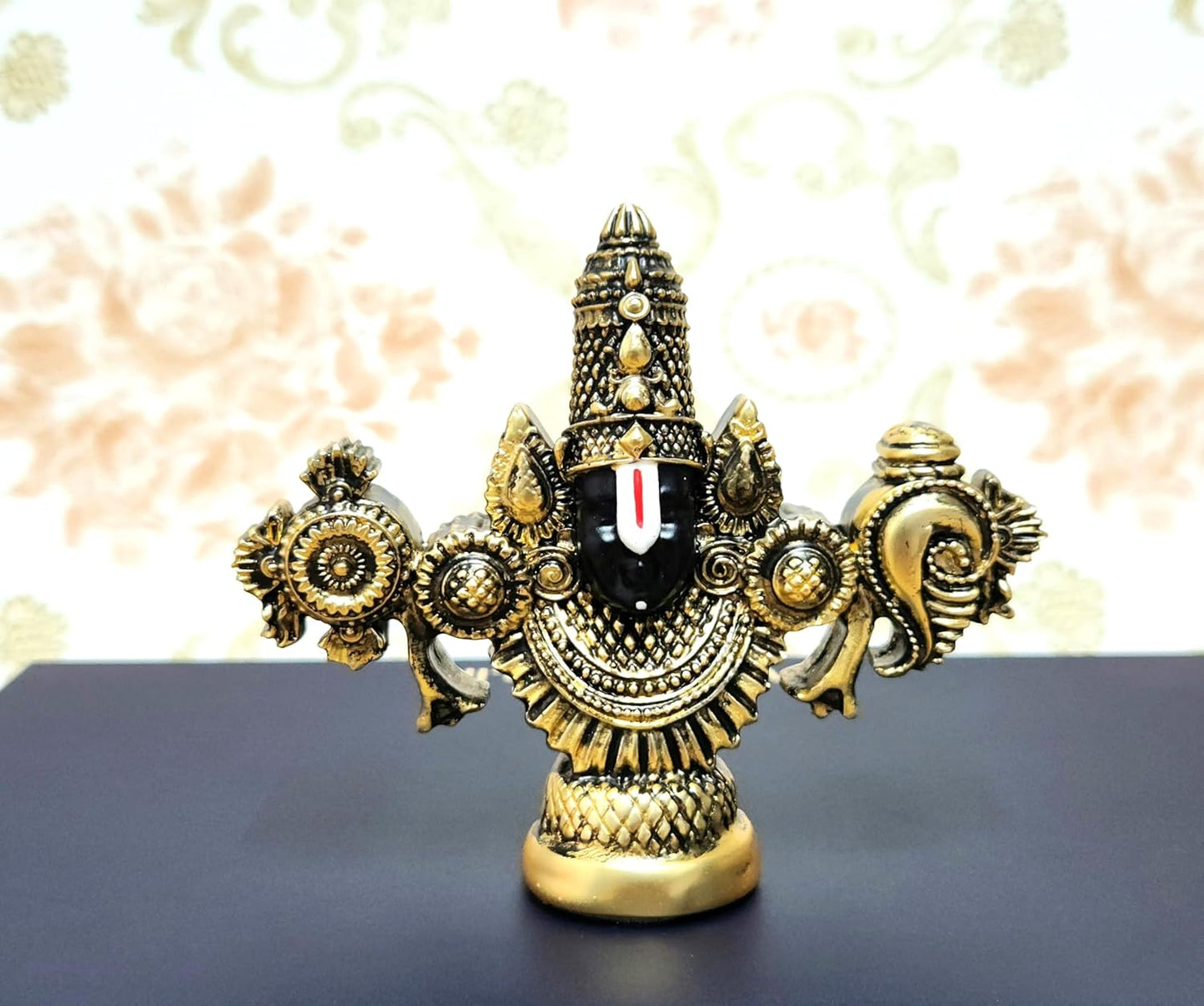 ARNAVIRA Gold Plated Venkateswara Face Murti for Pooja Room