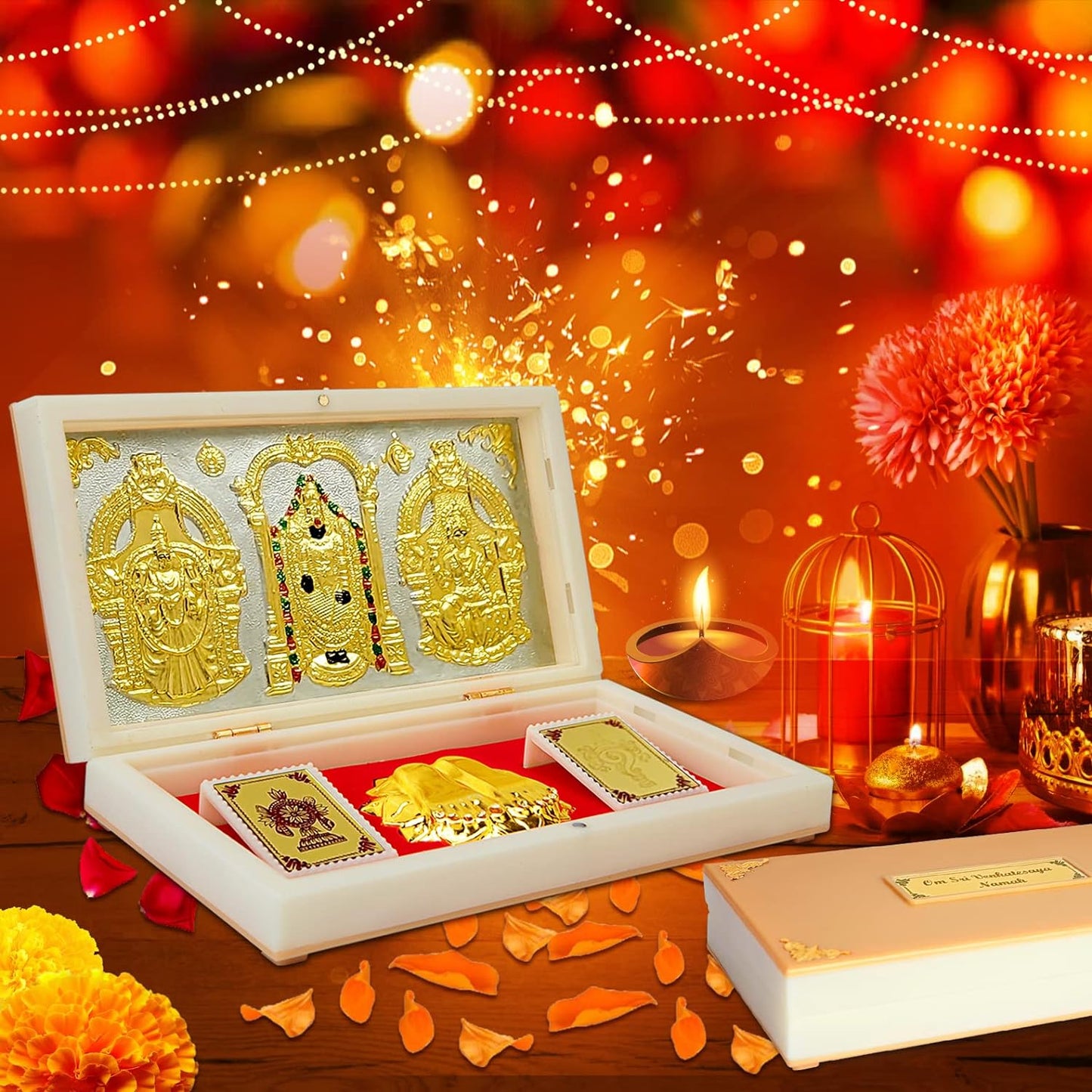 Tirupati Balaji and Padmavathi Lakshmi With Charan Paduka