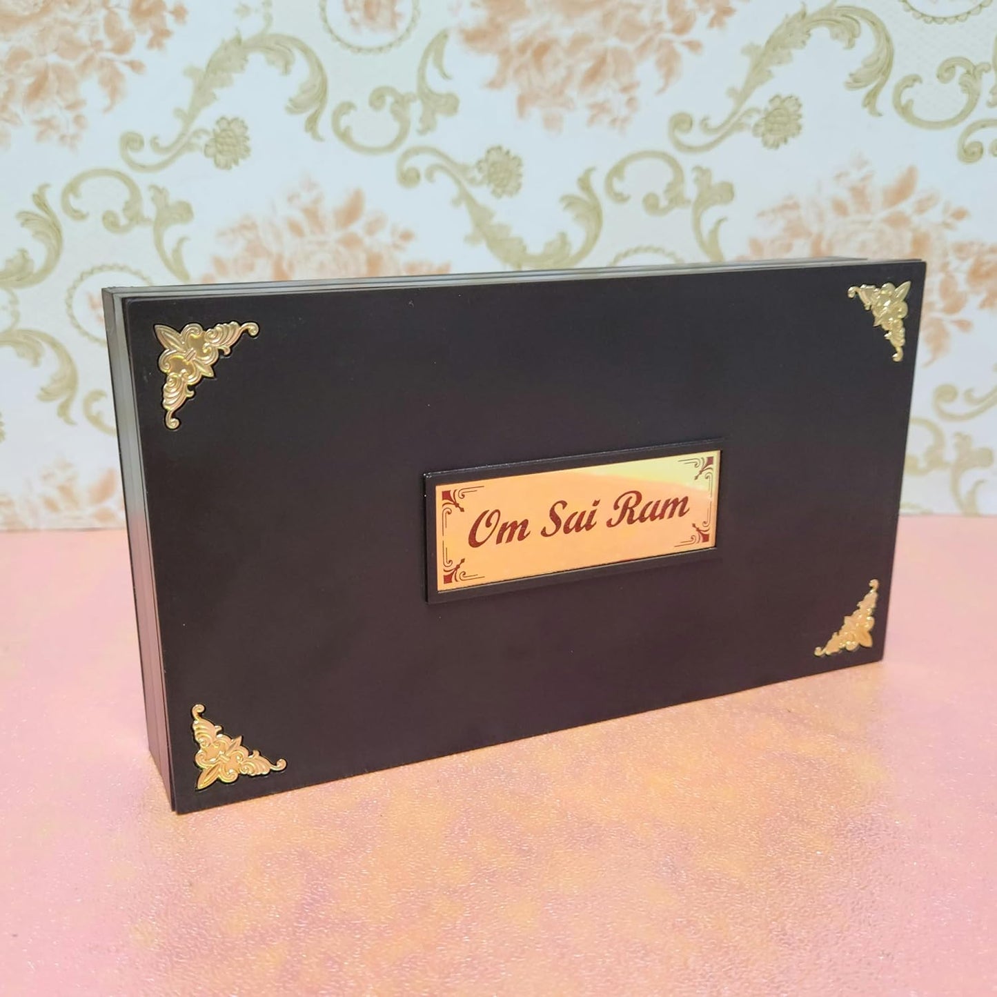 Shirdi Sai Baba Photo Frame with Charan Paduka Pocket Temple
