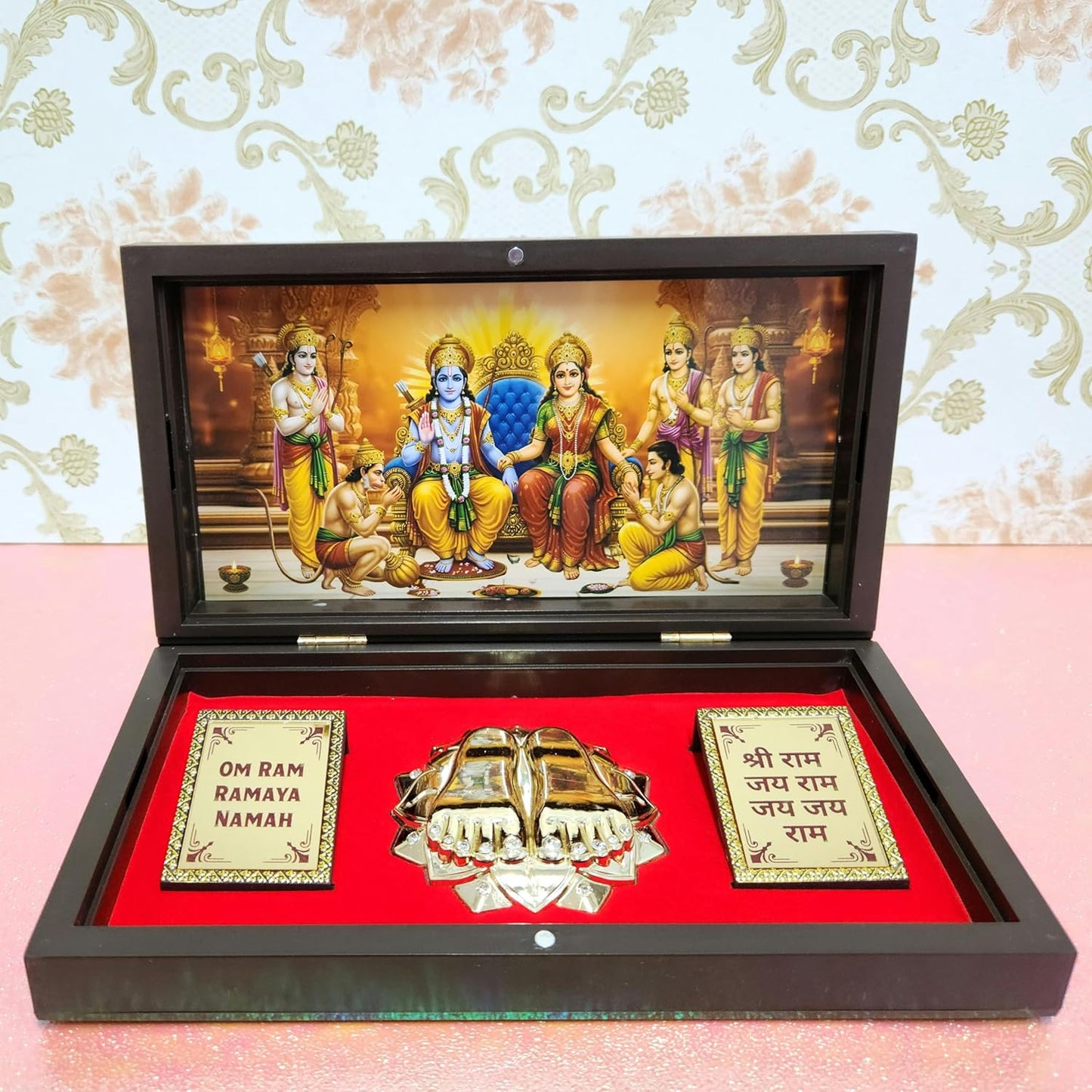 Ram Darbar | Ram Parivar Photo Frame with Charan Paduka