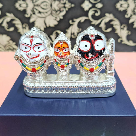 999 Silver Plated Jagannath Balabhadra Subhadra Idol