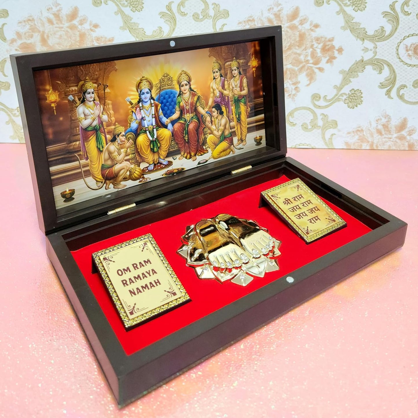 Ram Darbar | Ram Parivar Photo Frame with Charan Paduka