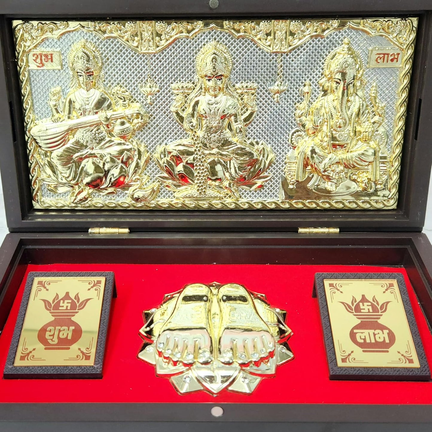 Laxmi Saraswati Ganpati with Charan Paduka