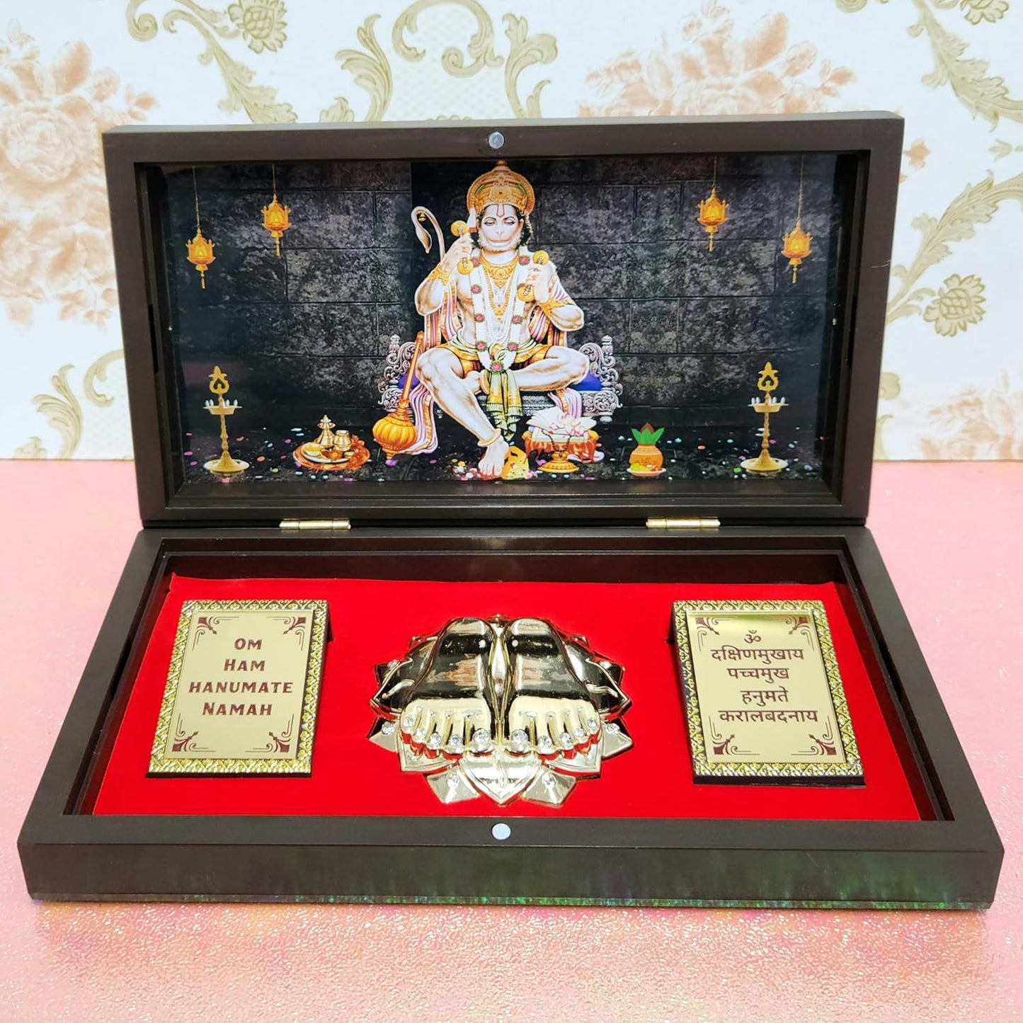 Hanuman Ji Photo Frame with Charan Paduka