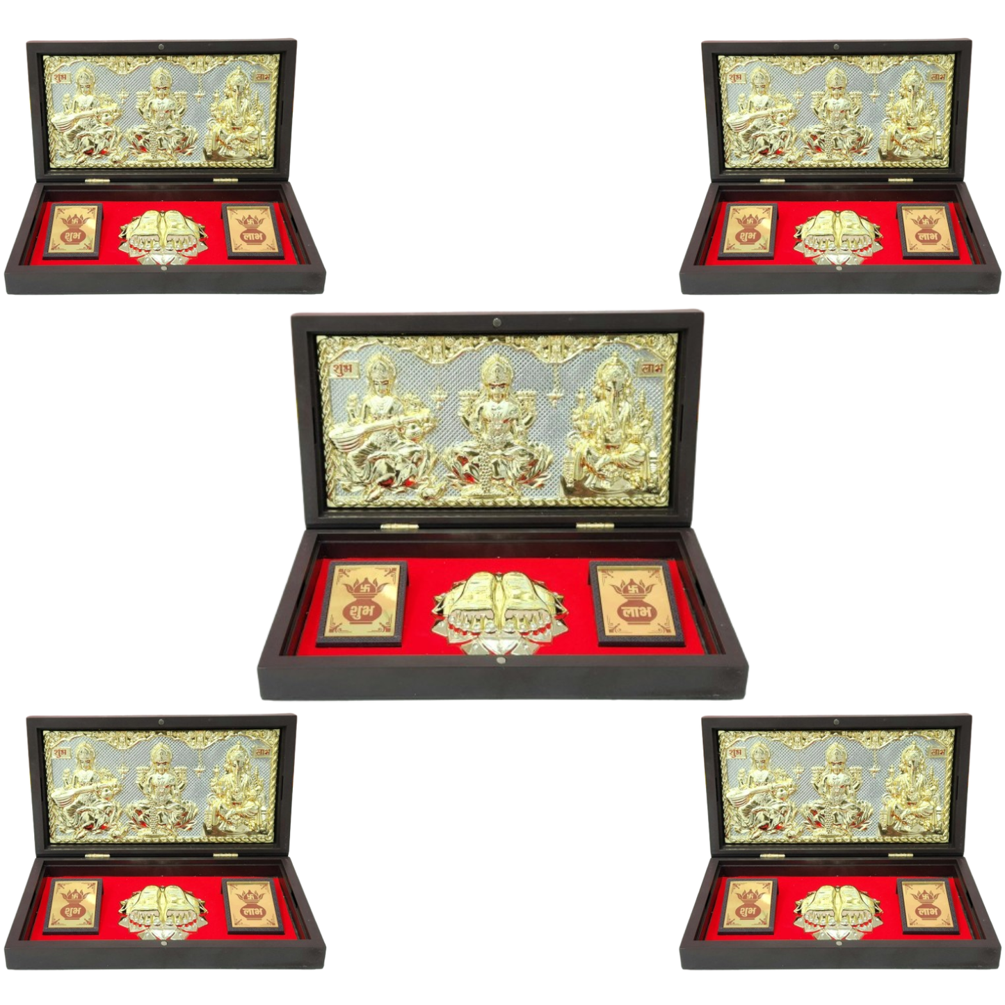 Laxmi Saraswati Ganpati with Charan Paduka