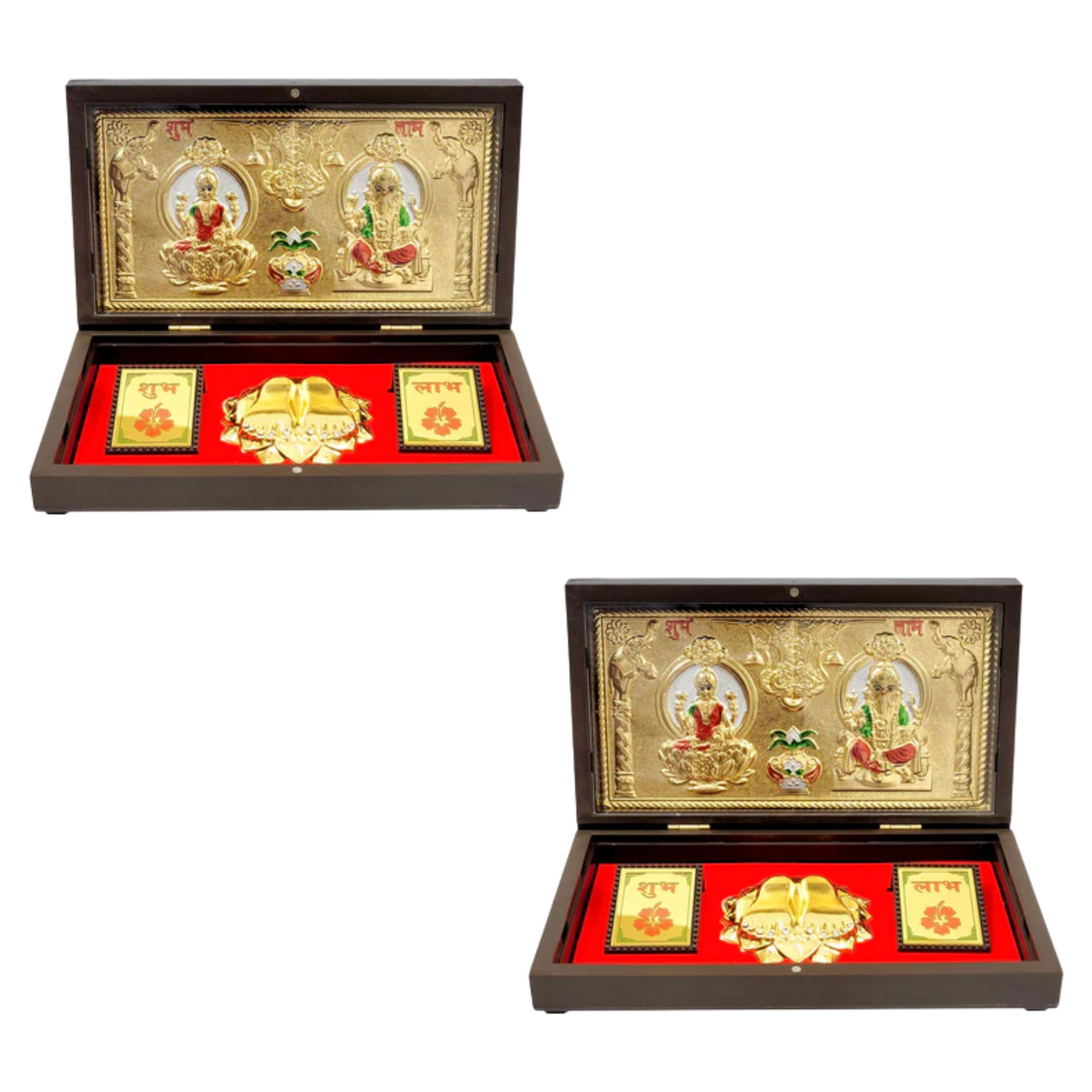 Laxmi Ganpati with Kalash with Charan Paduka