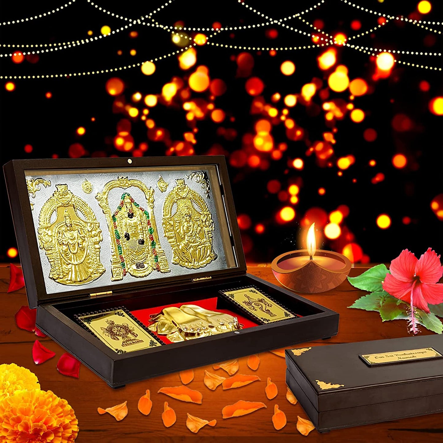 Tirupati Balaji and Padmavathi Lakshmi With Charan Paduka